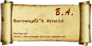 Borovnyák Arnold névjegykártya