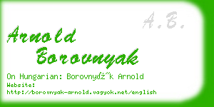 arnold borovnyak business card